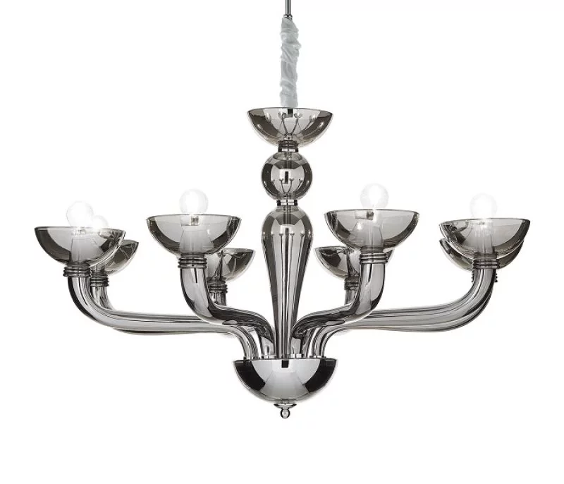 Ideal Lux Casanova chandelier smoked glass