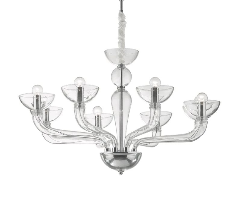 Ideal Lux Casanova chandelier glass transparent