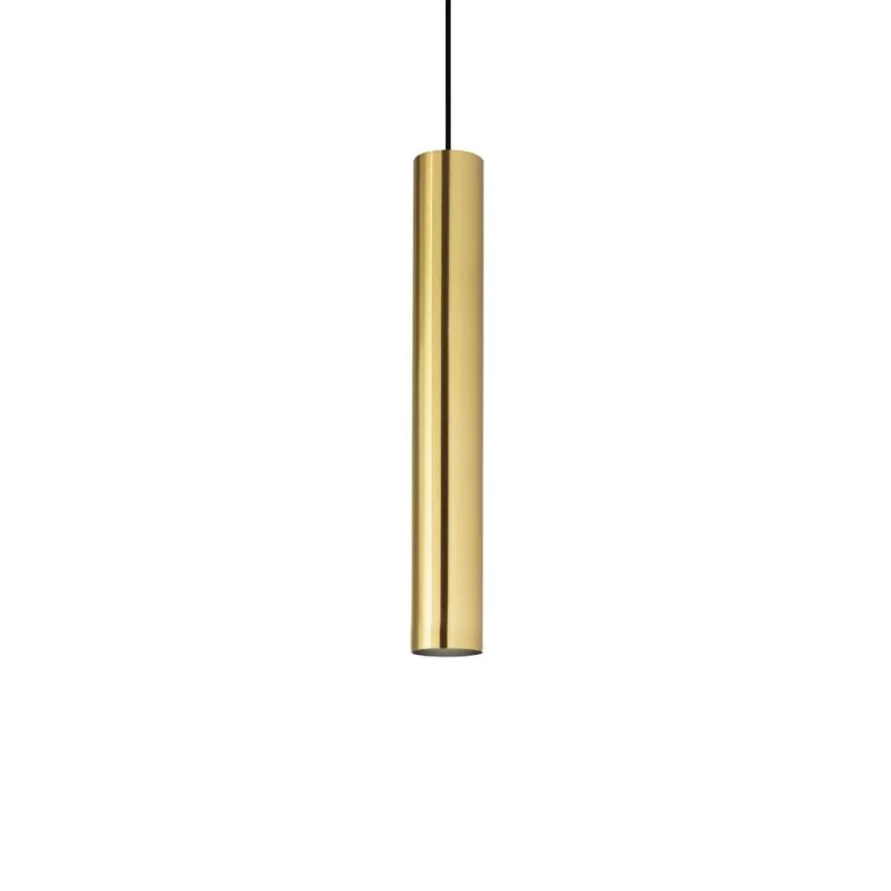 Golden pendant lamp with cylinder lampshade