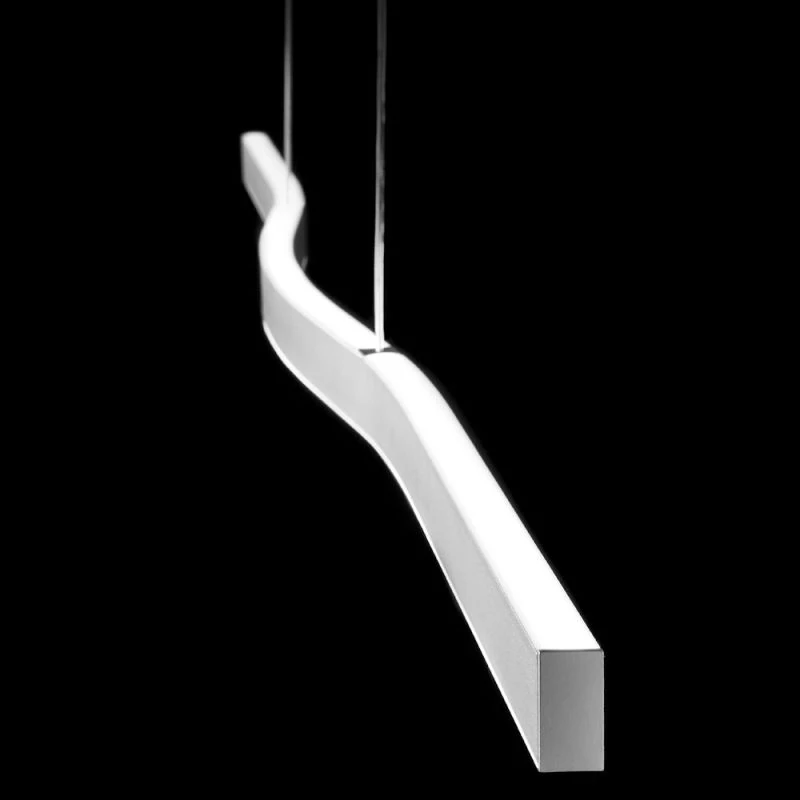 Straight pendant lamp Loop with the swing in the middle of the lamp body