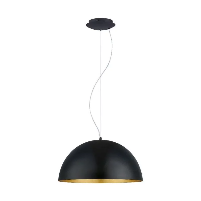 Globe hanging lamp Gaetano E27 black gold