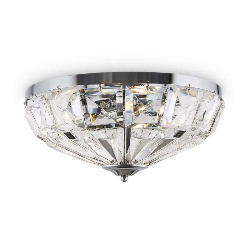 Round crystal ceiling lamp in silver