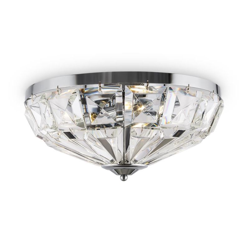 Preview: Facet Kristall Deckenleuchte Silber 39 cm