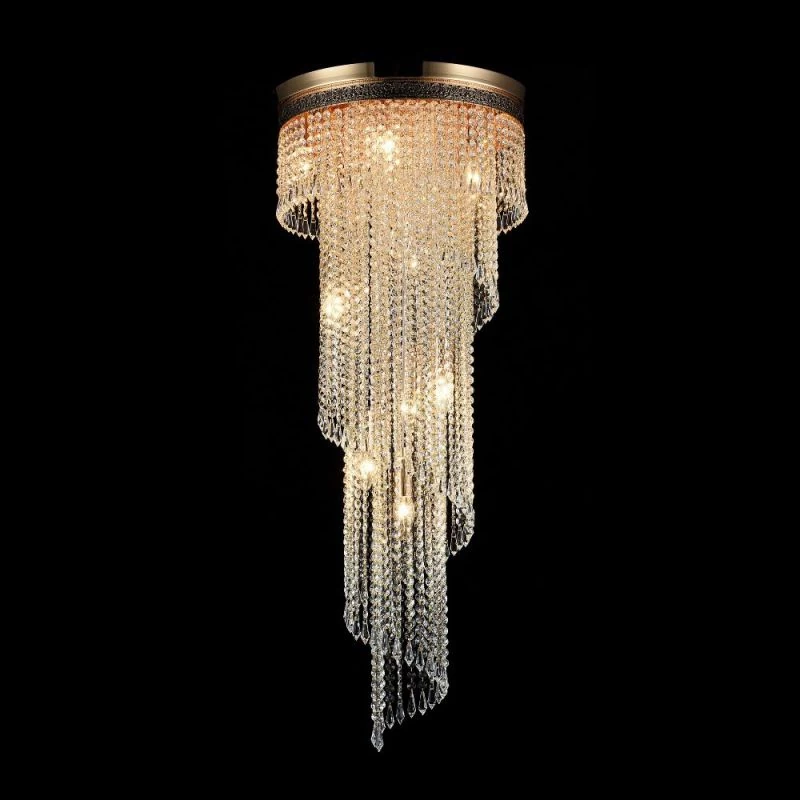 Maytoni Cascade crystal chandelier gold 100cm