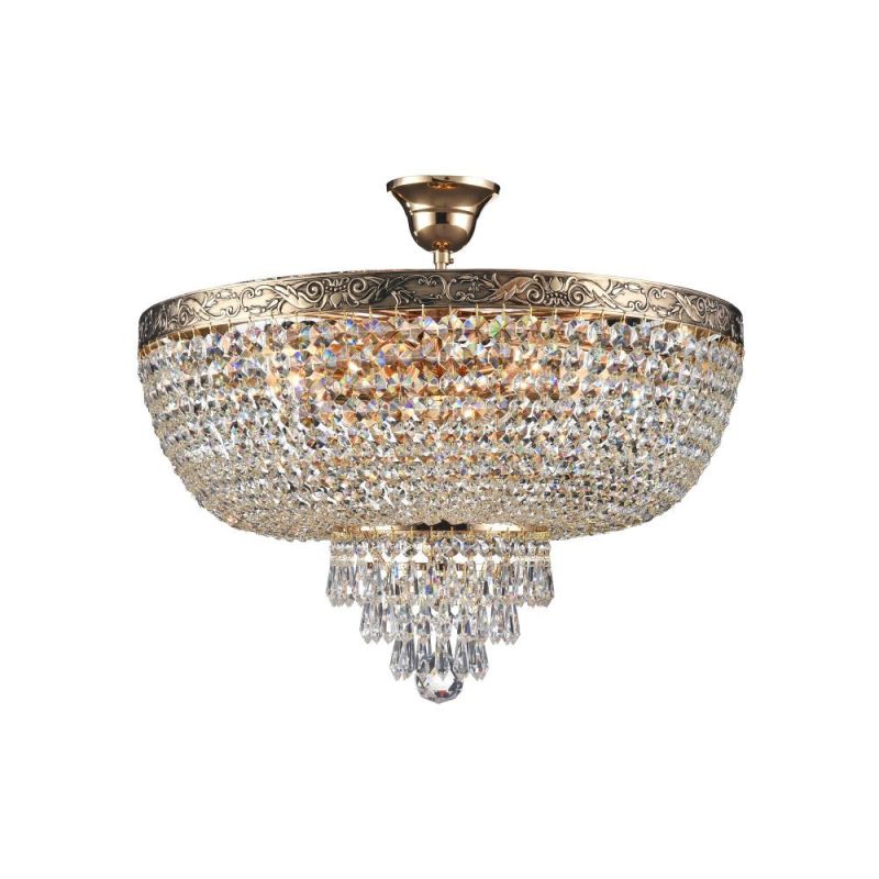 Round crystal gold ceiling light Palace Ø:50cm