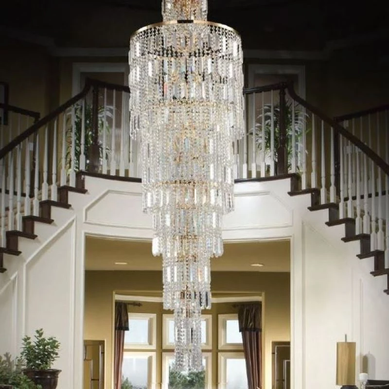 Maytoni Niagara crystal chandelier staircase