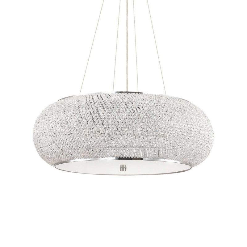 Large round crystal pendant light Pasha: Ø 65cm