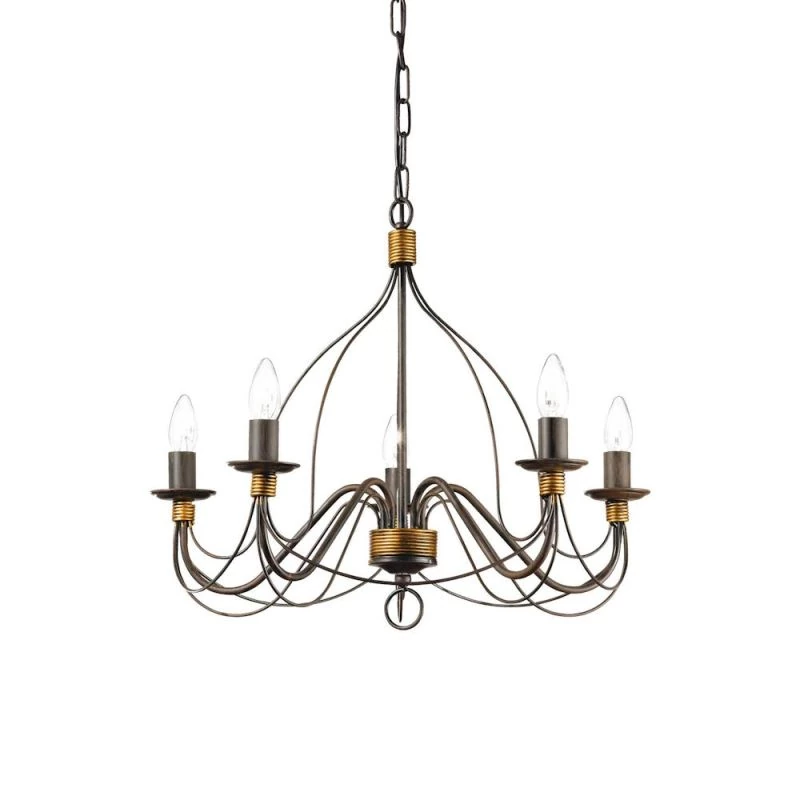 Metal chandelier Corte rust brown 5-flames Ø 640mm