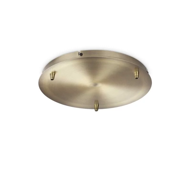 Round lamp canopy 3-fold in brushed brass/gold