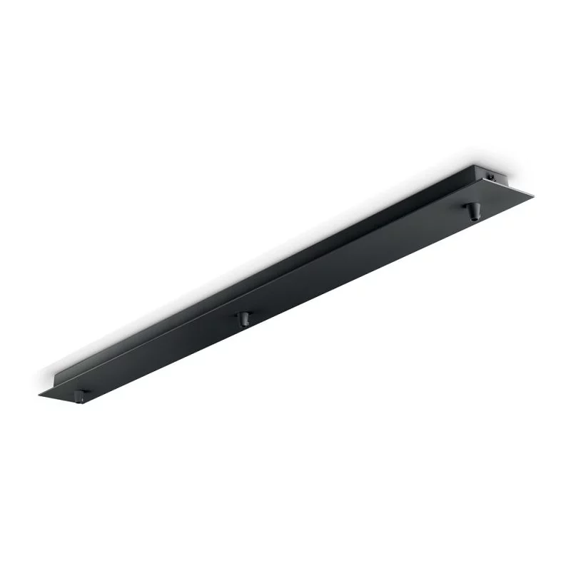 Elongated lamp canopy 3-fold in black