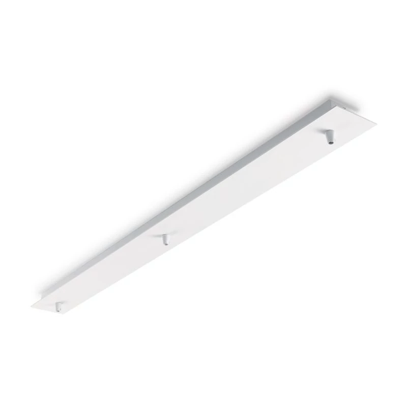 Elongated 3-light lamp canopy in white