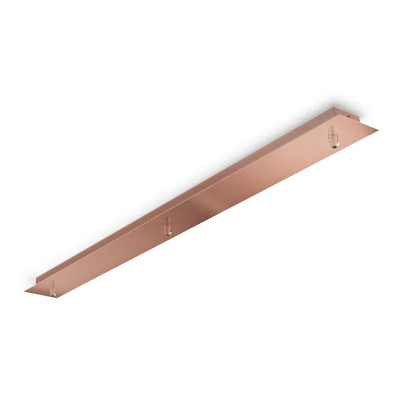 Elongated 3-light canopy in brushed copper