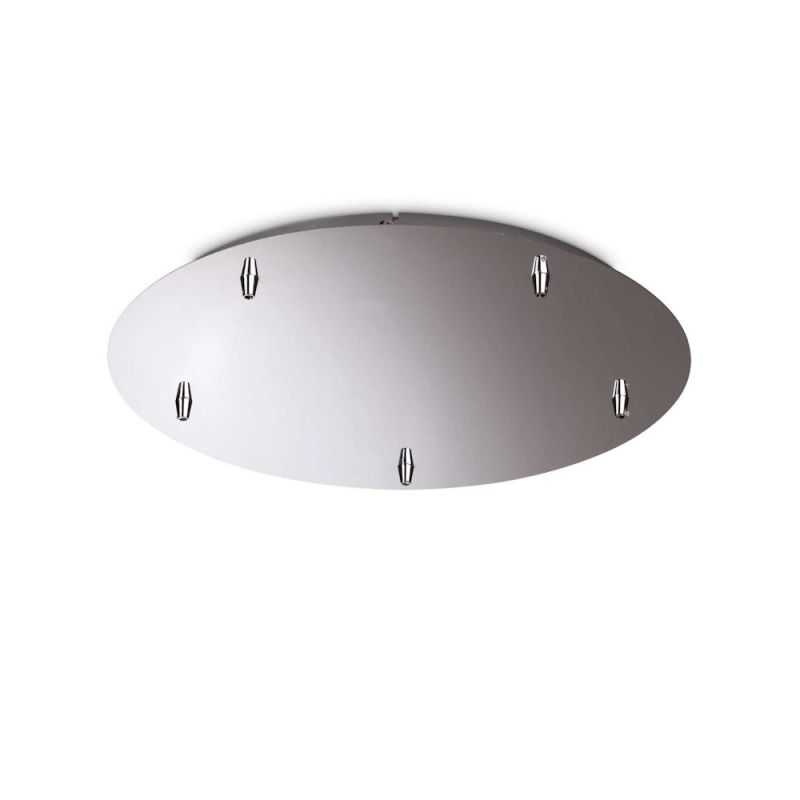 Round ceiling rose 5-fold in chrome/silve