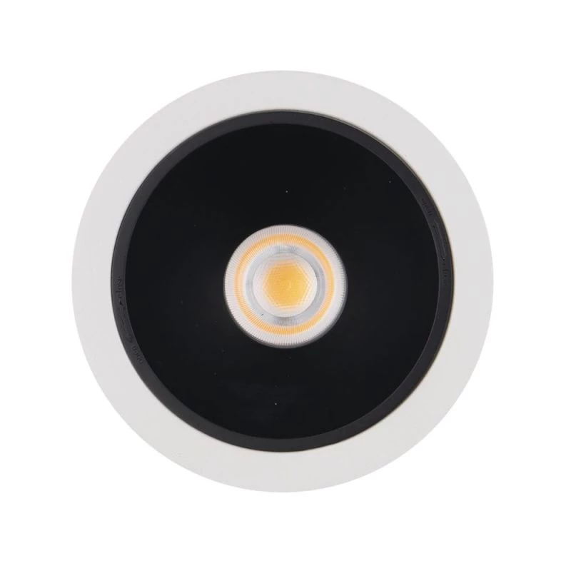 Round LED recessed spotlight outside white + inside black