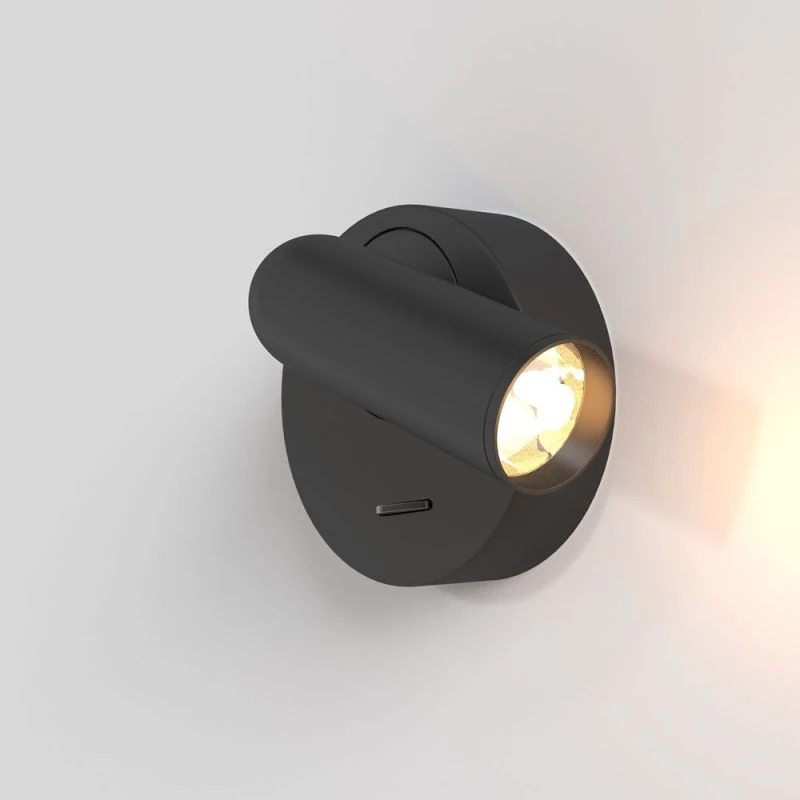 LED wall-mounted reading light in black