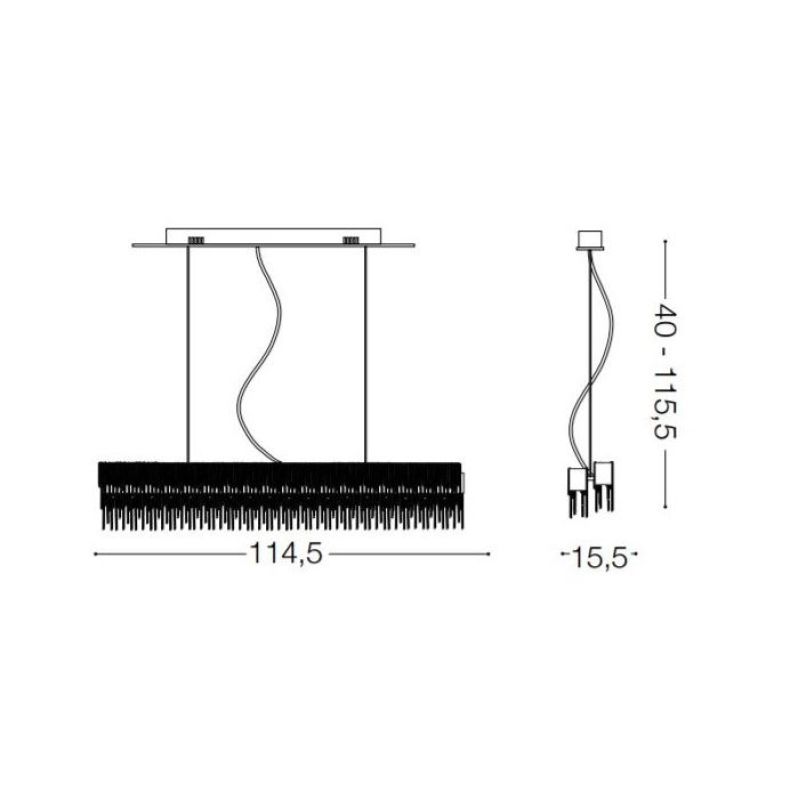 LED Pendelleuchte Versus Oval SP216 von Ideal Lux Skizze
