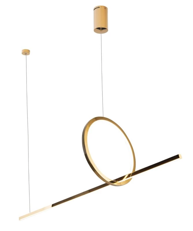 Linear LED pendant light with a ring