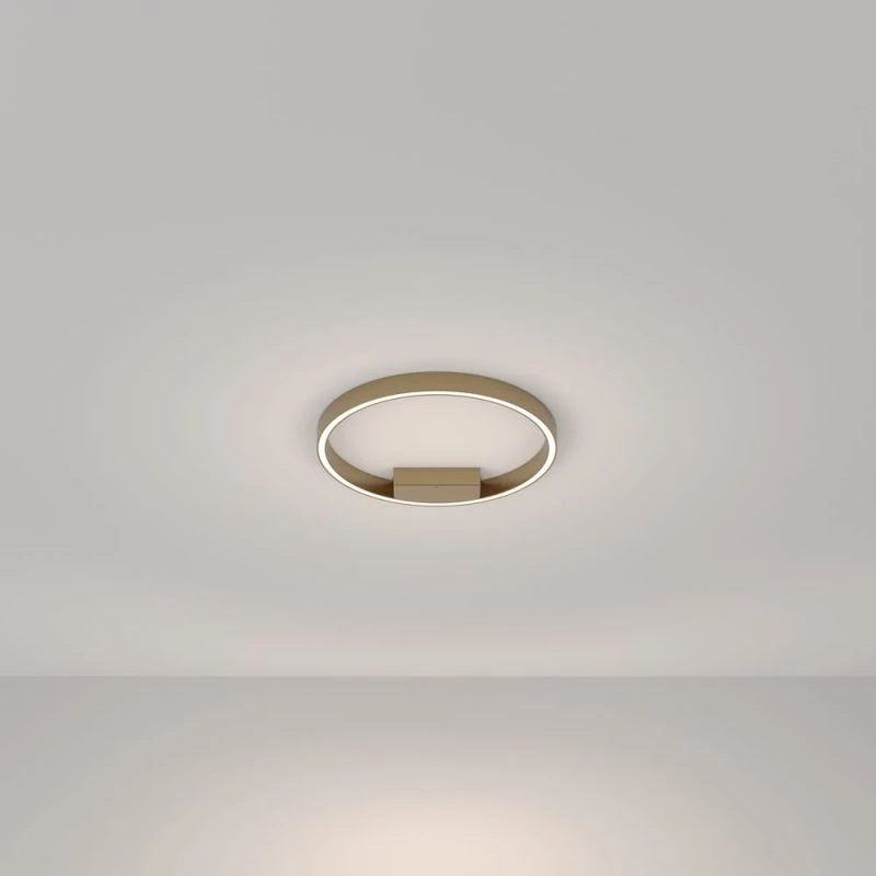 Golden LED ceiling lamp in ring shape Ø:40cm