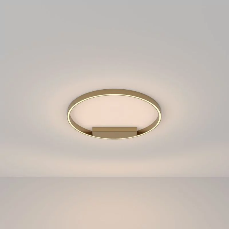 Golden LED ceiling lamp in ring shape Ø:60cm