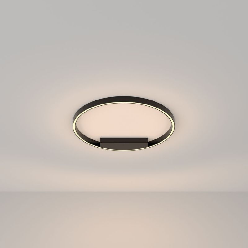 Schwarze LED Deckenlampe in Ringform Ø:60cm