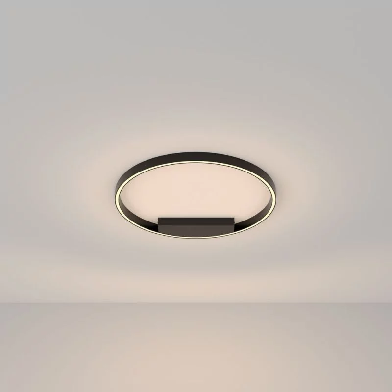 Schwarze LED Deckenlampe in Ringform Ø:60cm