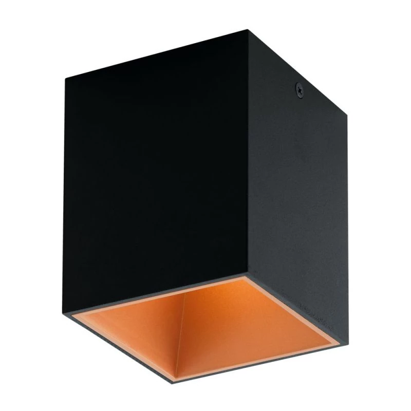 LED ceiling light cube Polasso black/copper
