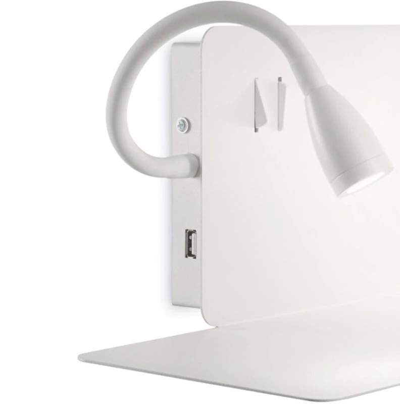 Ideal Lux Book-1 wall lamp with USB port