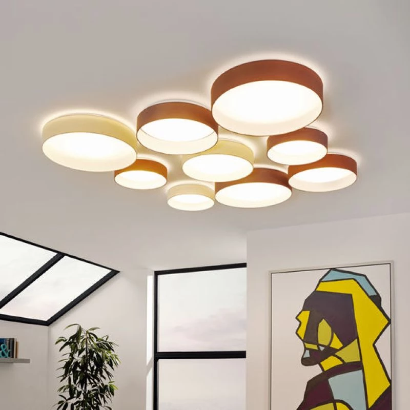 LED ceiling lamp Palomaro dimmable Ø:40cm taupe