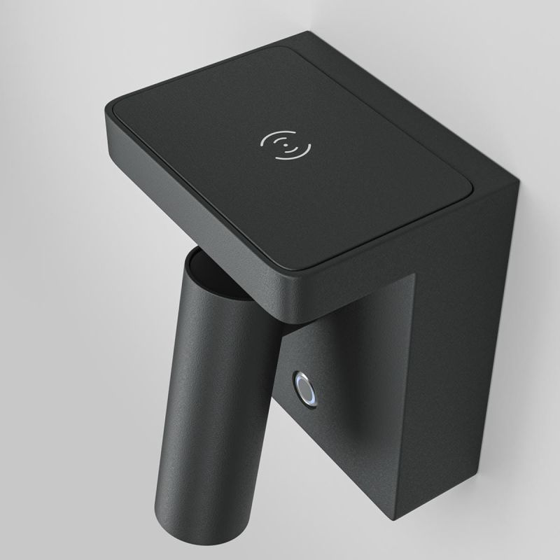 Preview: Black wall light Aron with wireless charging function