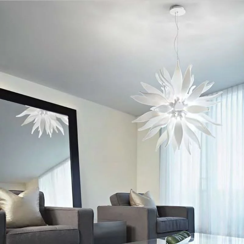 Ideal Lux Leaves pendant lamp glass SP8