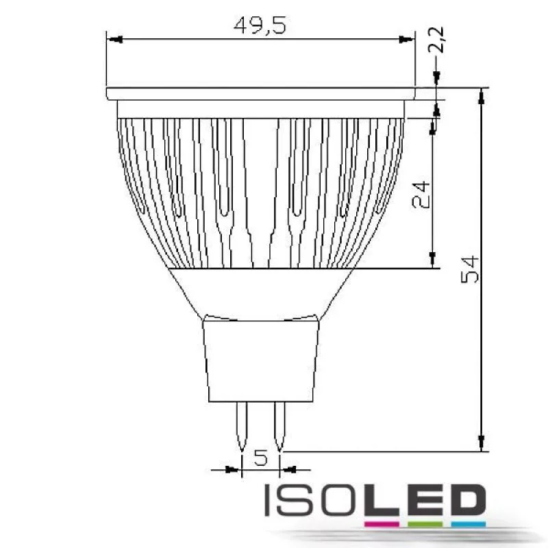 MR16 glass LED spot 12V 6W warm white, dimmable