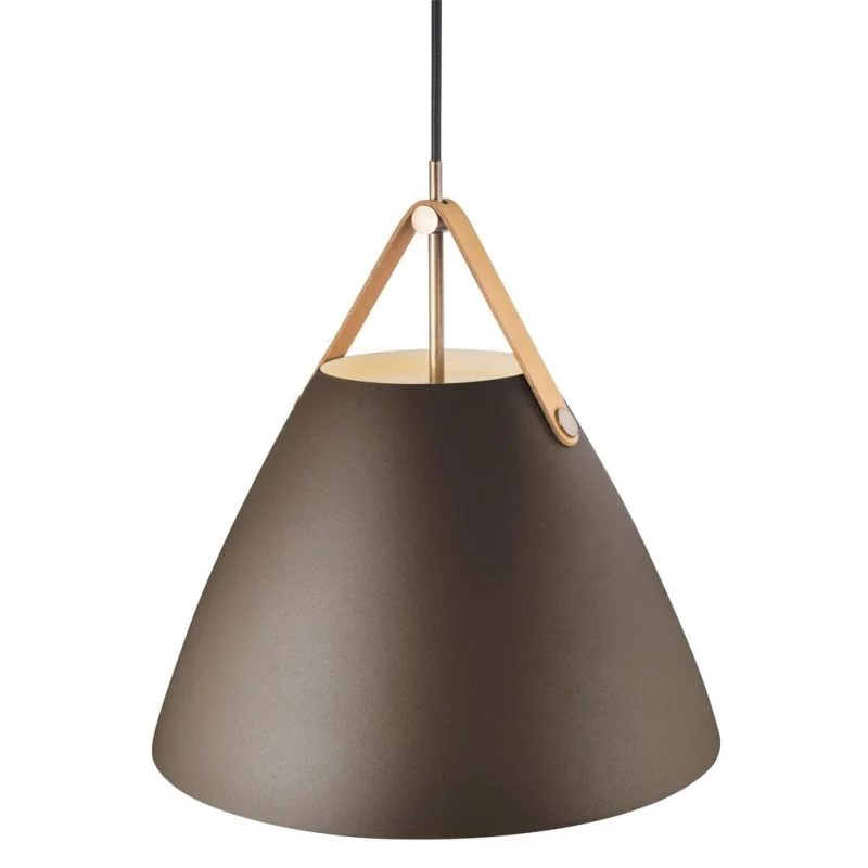 Pendant lamp Strap 36 beige leather suspension in brown