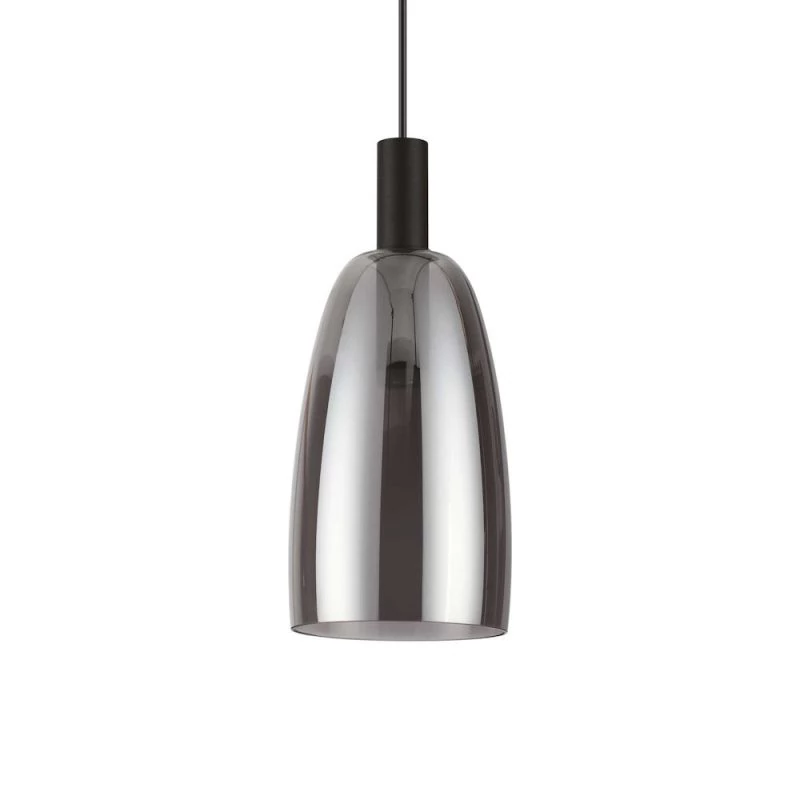 Elongated glass pendant lamp Coco by Ideal Lux tinted in gray