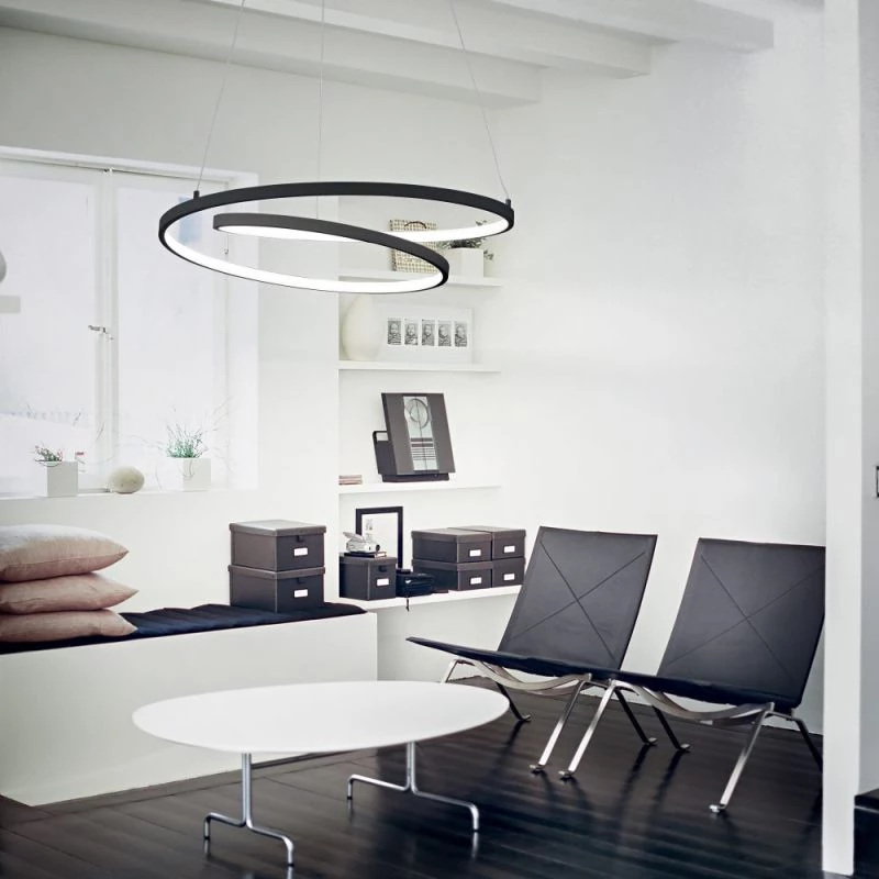 Ideal Lux Oz hanging lamp black dimmable