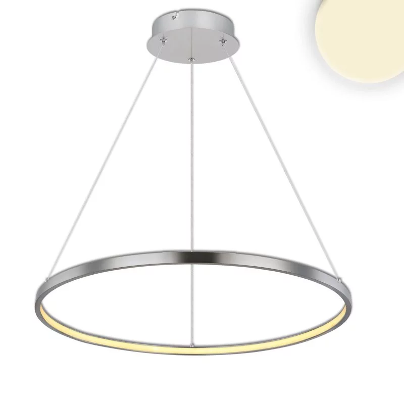 Moderne LED Pendelleuchte Ring in silber