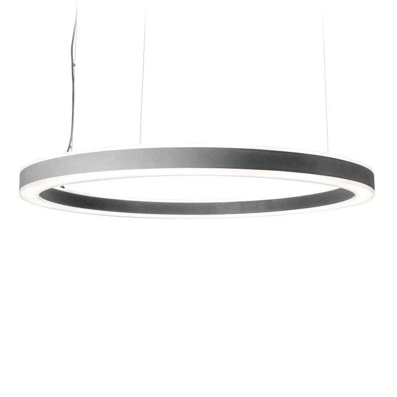 Ring-shaped LED pendant light Halo by Planlicht in silver