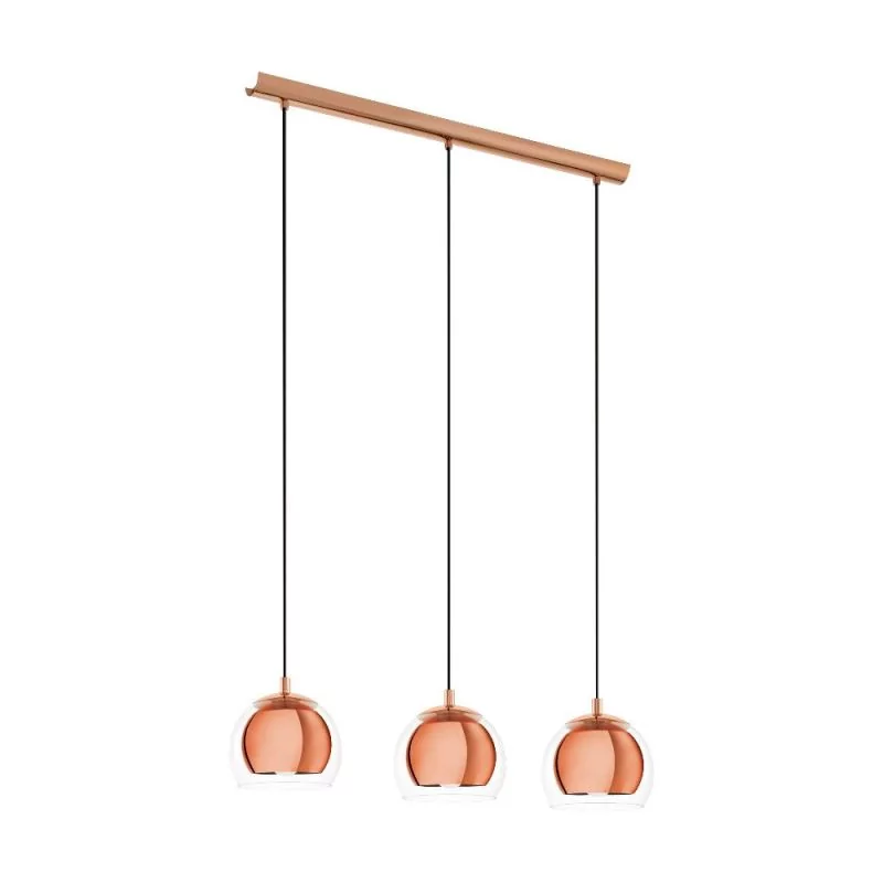 Globe suspension lamp Rocamar copper 3 flames