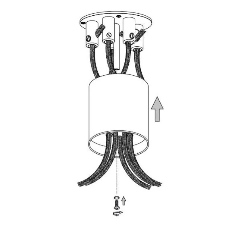 Ideal Lux baldachin round 5-flames discontinued model