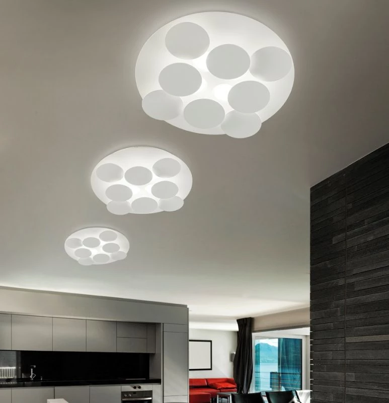 Runde Küchen LED Deckenleuchte Nuvola Braga Ø60cm in in weiß