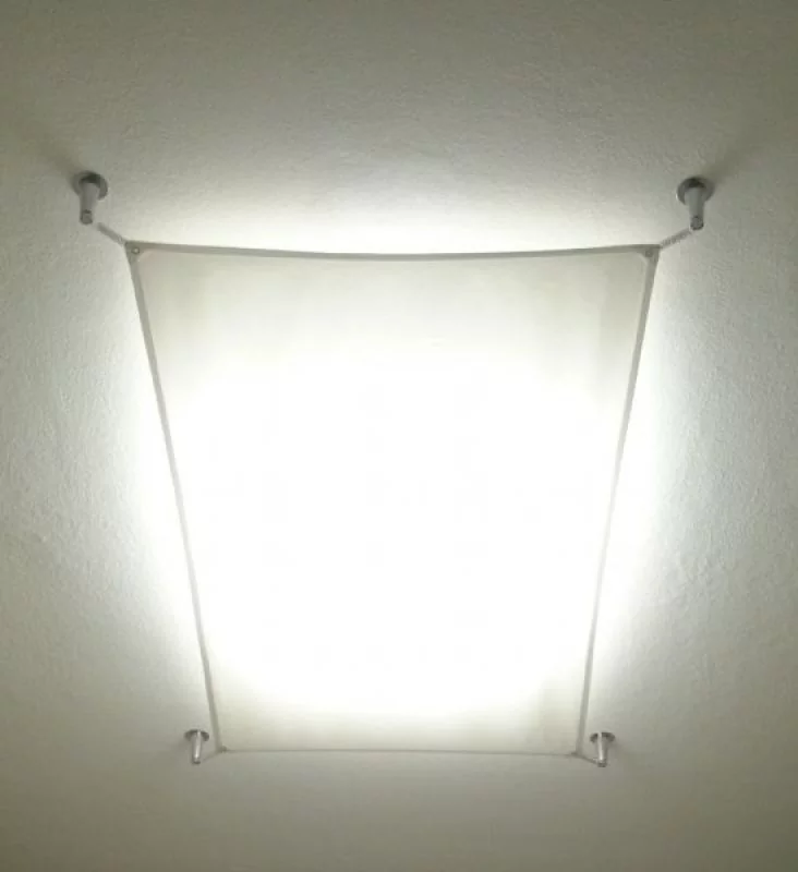 Rechteckige Stoff Deckenlampe 105x60cm mit weißen Segeltuch