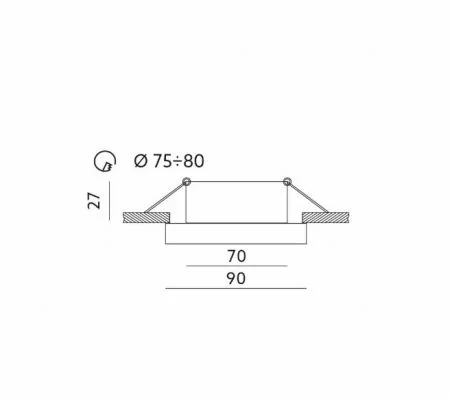 Bari concrete downlight square GU10 black