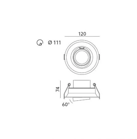 Koma downlight black GU10 tiltable