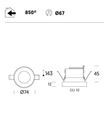 Round recessed spotlight Ringo GU10