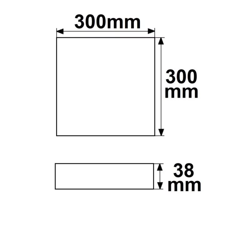 Flat LED ceiling lamp angular dimmable 30x30cm