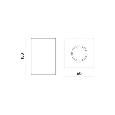 Square surface mounted ceiling spotlight Mango white
