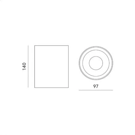 Kivi surface mounted spot white gold