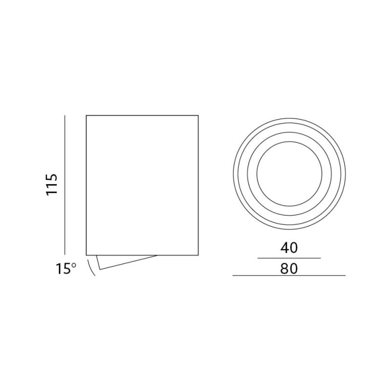 Ceiling spotlight black OH36L tiltable