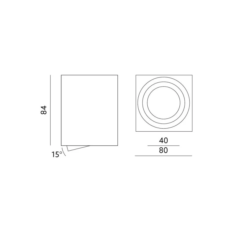 Square ceiling spotlight OH37 white