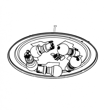 Suitable E27 ceiling plate for square sail cloths