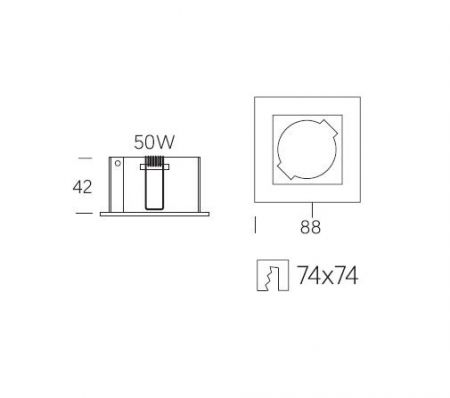 Recessed spotlight black Ref. 186